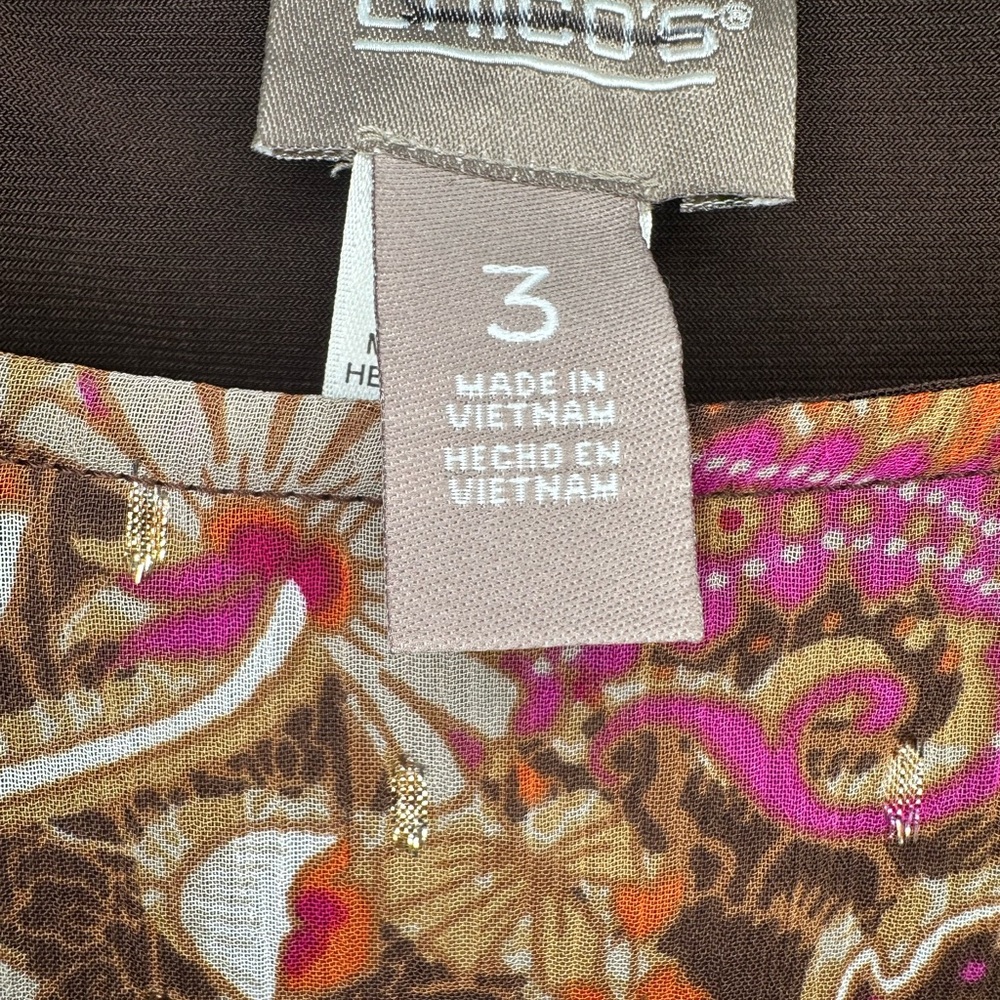 Chico’s Lace Floral Jayma Poncho SZ 3 Bateau Neck A Built In Shell Tank Multi - Picture 4 of 8